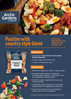 Carte de recette de poutine (légumes à rôtir style campagnard)